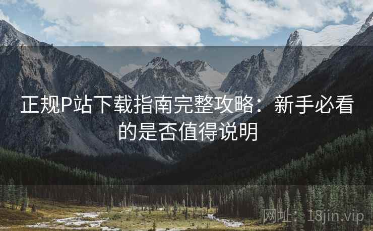 正规P站下载指南完整攻略：新手必看的是否值得说明