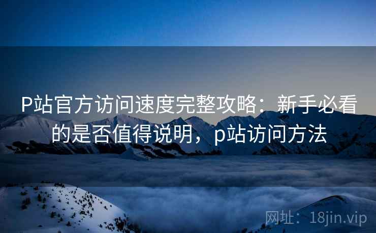 P站官方访问速度完整攻略：新手必看的是否值得说明，p站访问方法