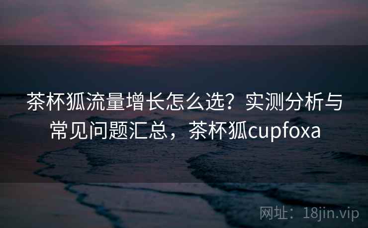 茶杯狐流量增长怎么选?实测分析与常见问题汇总,茶杯狐cupfoxa 第1张 茶杯狐流量增长怎么选?实测分析与常见问题汇总,茶杯狐cupfoxa 第1张