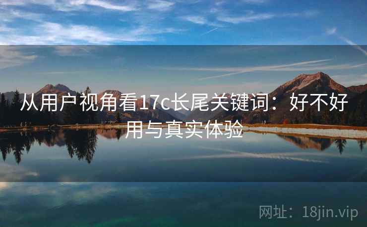 从用户视角看17c长尾关键词:好不好用与真实体验 第1张 从用户视角看17c长尾关键词:好不好用与真实体验 第1张