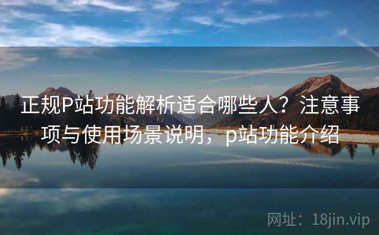 正规P站功能解析适合哪些人？注意事项与使用场景说明，p站功能介绍  第1张