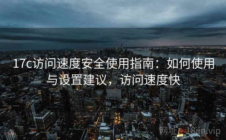 17c访问速度安全使用指南：如何使用与设置建议，访问速度快  第2张