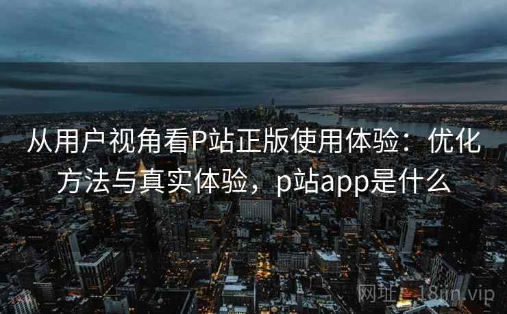 从用户视角看P站正版使用体验：优化方法与真实体验，p站app是什么