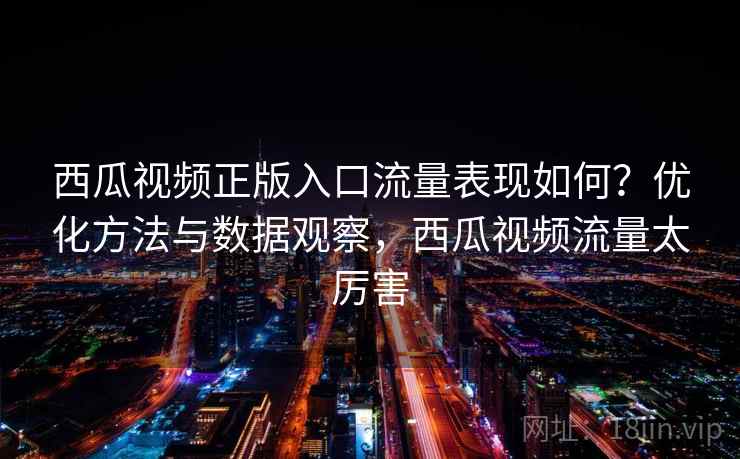 西瓜视频正版入口流量表现如何？优化方法与数据观察，西瓜视频流量太厉害  第2张